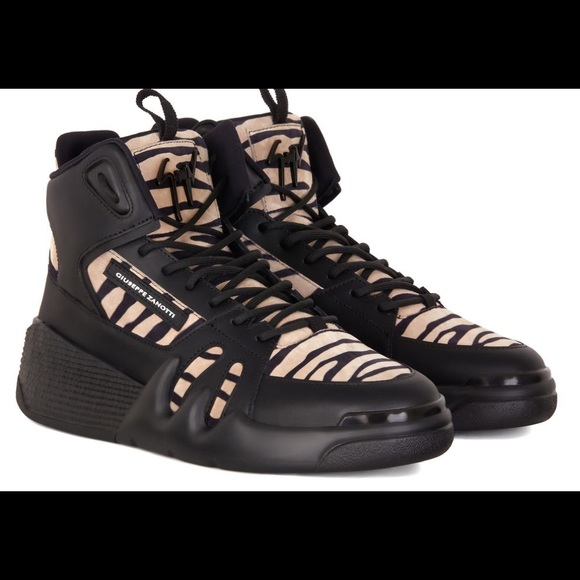 giuseppe zanotti BNIB zebra suede hightop sneakers - Picture 2 of 7